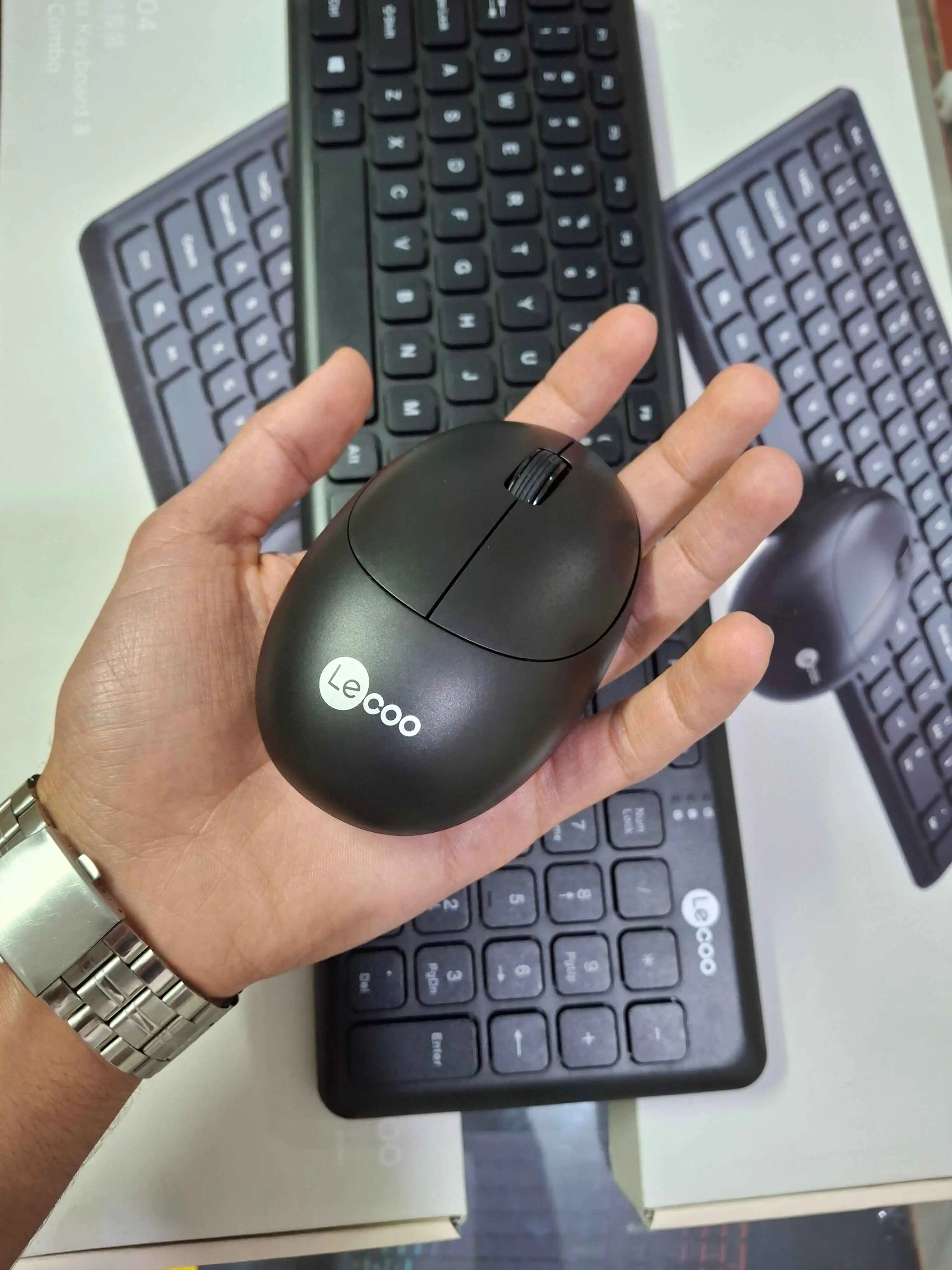 تصویر ست کیبورد و ماوس بی‌سیم Lecoo مدل KW204