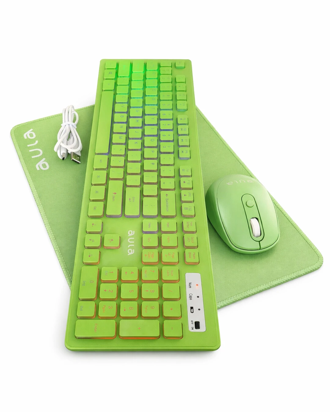 تصویر کیبورد و ماوس بیسیم آئولا مدل AC208 به همراه ماوس پد